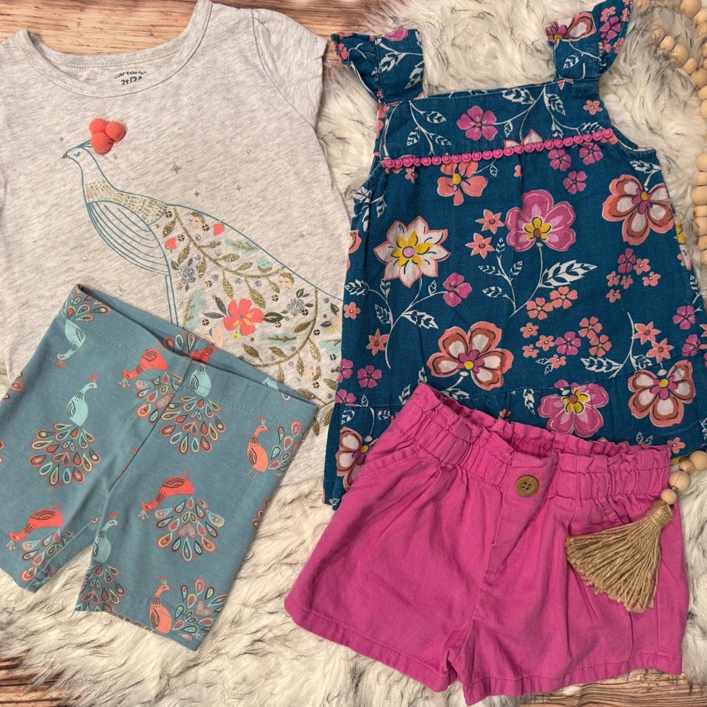 Carter’s Floral and Peacock Kids Outfit Set
